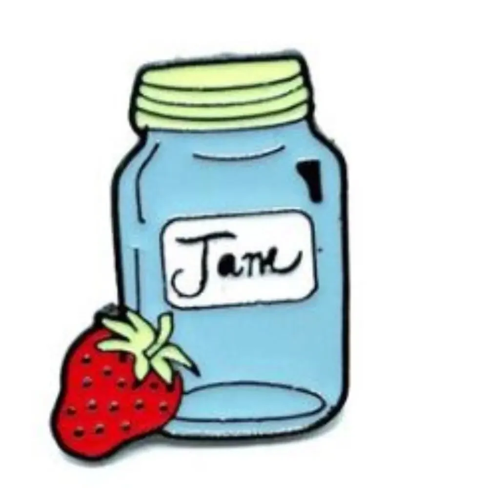 Blue Jane Canning Jar Pin Brooch